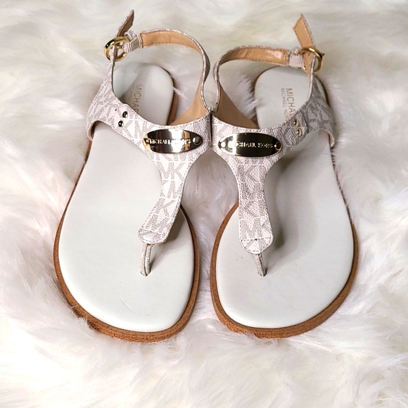 Lightly used Michael Kors Monogram Print Sandals - Picture 1 of 7